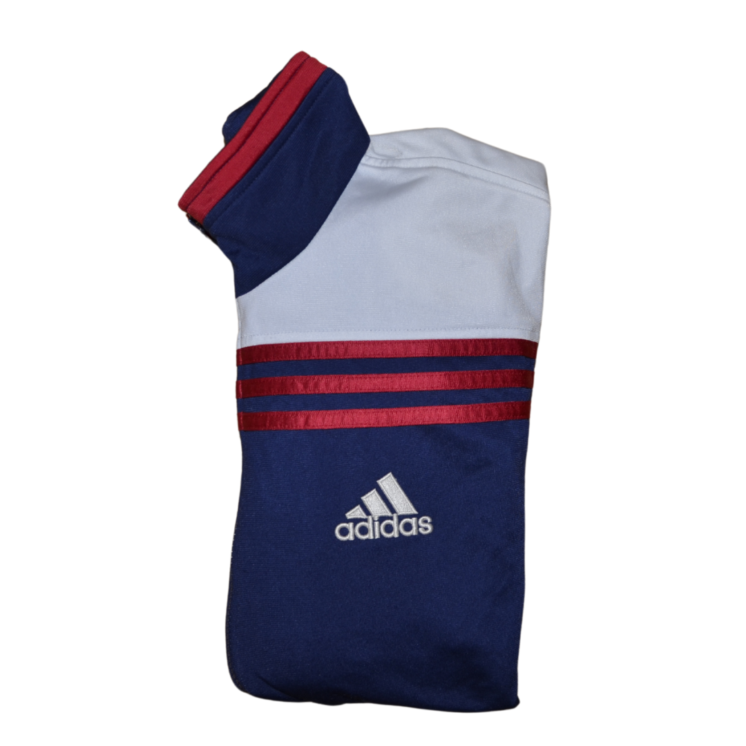 Veste Vintage Adidas 90’s – Bleu marine, épaules blanches, détails rouges