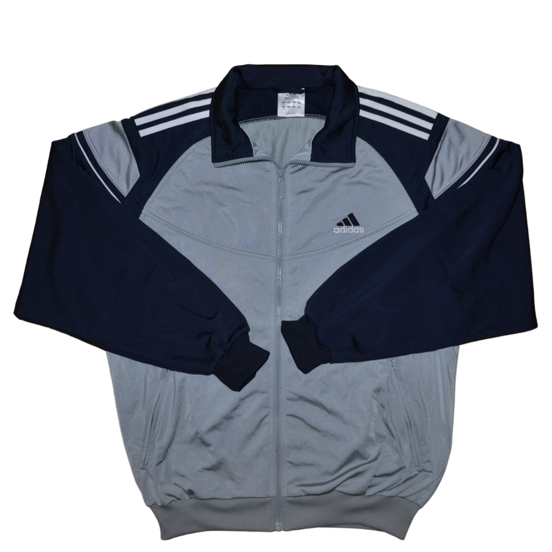 Veste Vintage Adidas 2000’s – Gris Clair & Épaules Noires